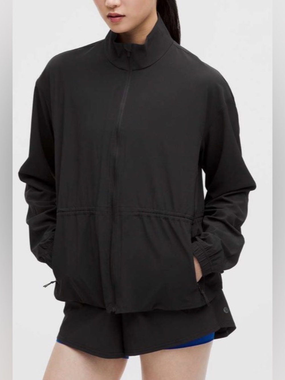 Lululemon UV-Protective Cinch-Waist Running Jacket, Black, sz L
